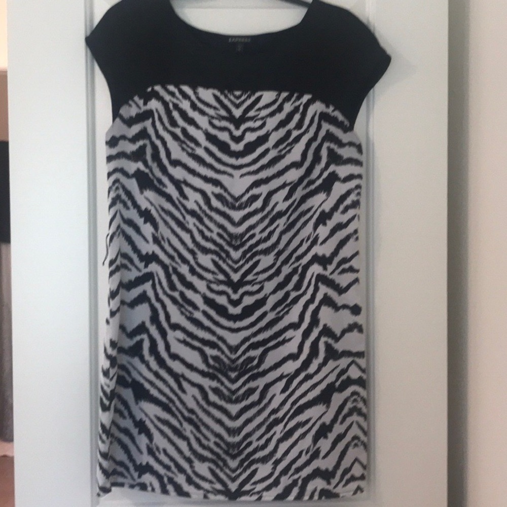 Express Zebra print silk dress
